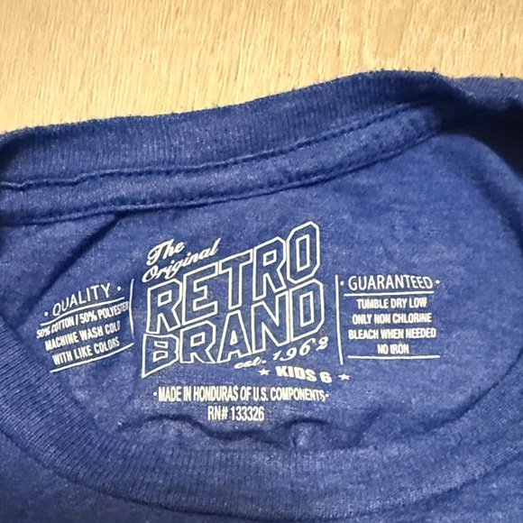 Original Retro Brand Blue Kids T-Shirt with Fun Text - Picture 2 of 3